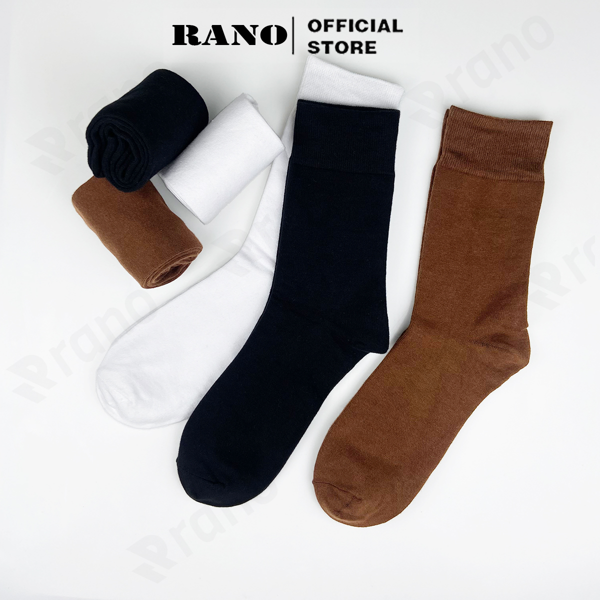 Tất vớ nam công sở cổ cao trơn màu trắng đen nâu vải cotton co giãn 4 chiều thể thao phong cách thời trang hàn quốc RANO CONGSO_TRON